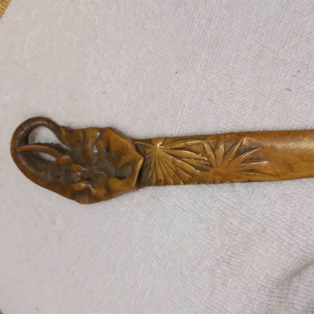 Brass Elephant Vintage Letter Opener, 10" Long - Picture 4 of 6